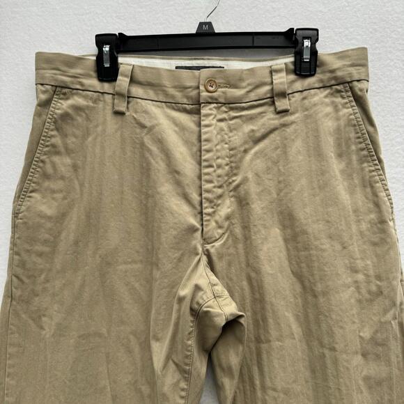 Y2K Banana Republic Men's 35x34 Tan Striped 2008 Khaki Loose Fit Pants 00s - Picture 2 of 14